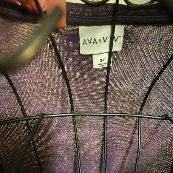 Ava and Viv Purple top with ruffle detail at shoulder - Picture 4 of 4